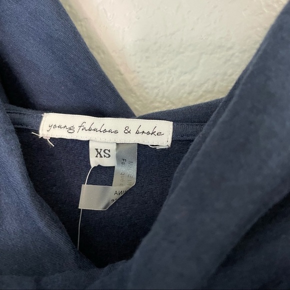 NWT YOUNG FABULOUS & BROKE Piper Hoodie Tie Die Blue XS - Picture 4 of 4